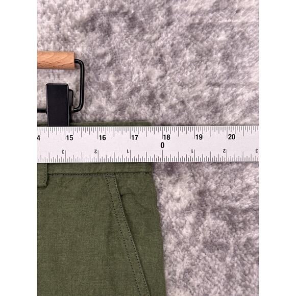 Original Fibres Pants 34 x 31 Mens Green Linen Straight Leg - Picture 3 of 7